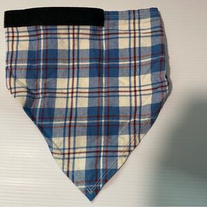Duluth Trading Co Free Swingin Dog Lovin Flannel blue Plaid Bandana collar